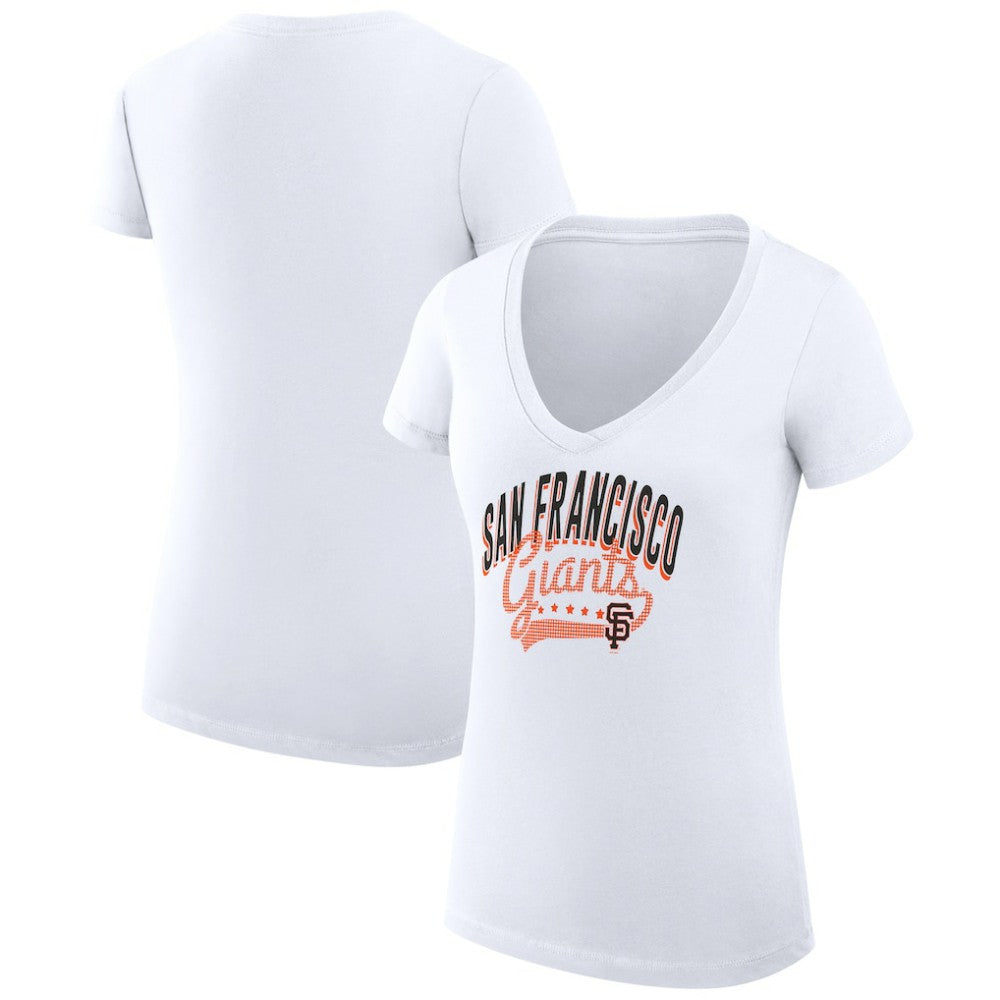 San Francisco Giants G-III 4Her by Carl Banks Women's Super-Slim Fit Lightweight Filigree Team V-Neck T-Shirt Outlet
