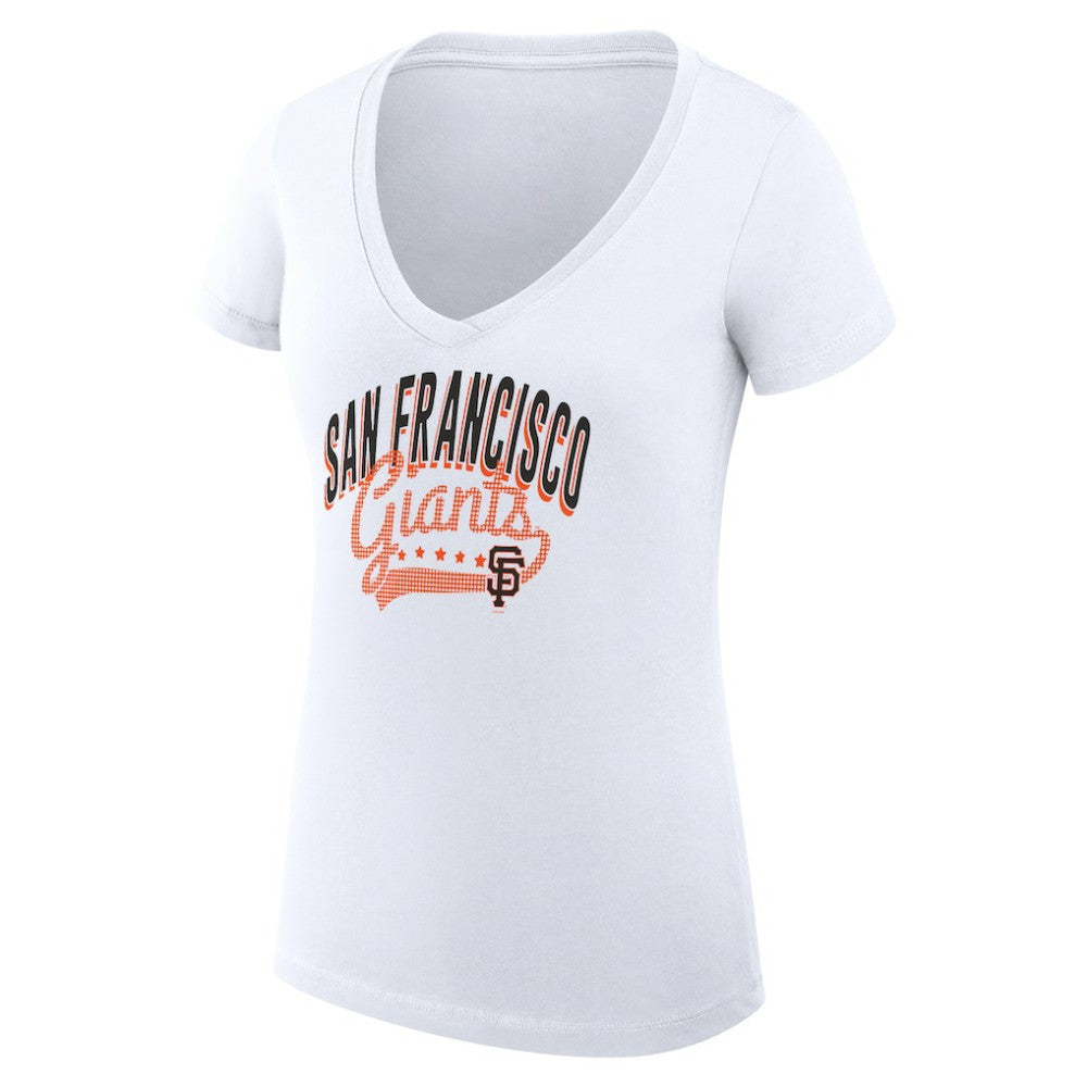 San Francisco Giants G-III 4Her by Carl Banks Women's Super-Slim Fit Lightweight Filigree Team V-Neck T-Shirt Outlet