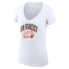 San Francisco Giants G-III 4Her by Carl Banks Women's Super-Slim Fit Lightweight Filigree Team V-Neck T-Shirt Outlet