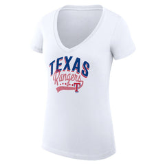 Texas Rangers G-III 4Her by Carl Banks Women's Super-Slim Fit Lightweight Filigree Team V-Neck T-Shirt Outlet
