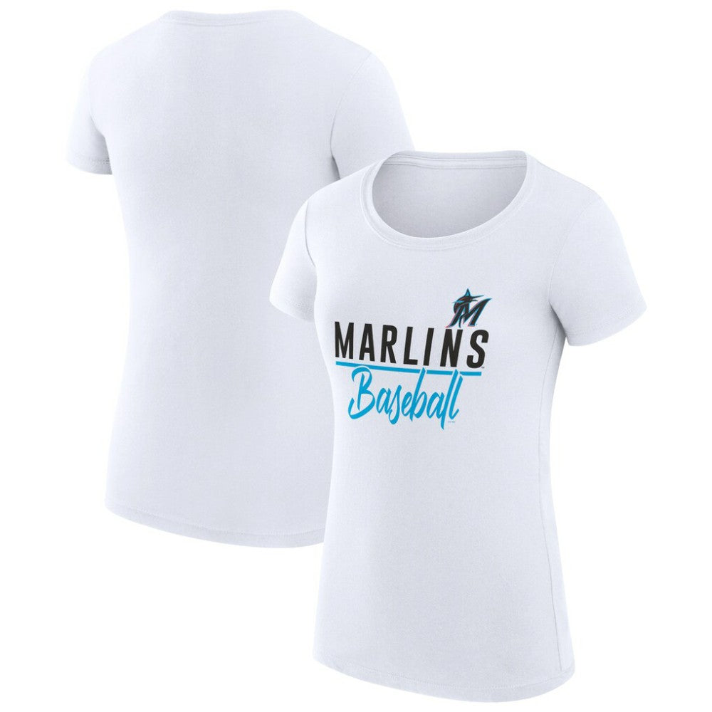 Miami Marlins G-III 4Her by Carl Banks Women's Super-Slim Fit Lightweight Team Graphic T-Shirt Discount
