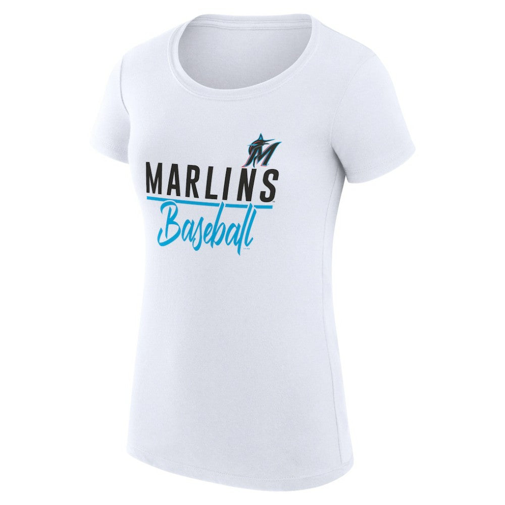 Miami Marlins G-III 4Her by Carl Banks Women's Super-Slim Fit Lightweight Team Graphic T-Shirt Discount