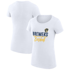 Milwaukee Brewers G-III 4Her by Carl Banks Women's Super-Slim Fit Lightweight Team Graphic T-Shirt Discount
