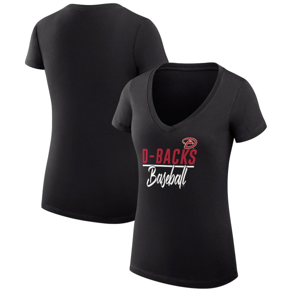 Arizona Diamondbacks G-III 4Her by Carl Banks Women's Super-Slim Fit Lightweight Team Graphic V-Neck T-Shirt Outlet