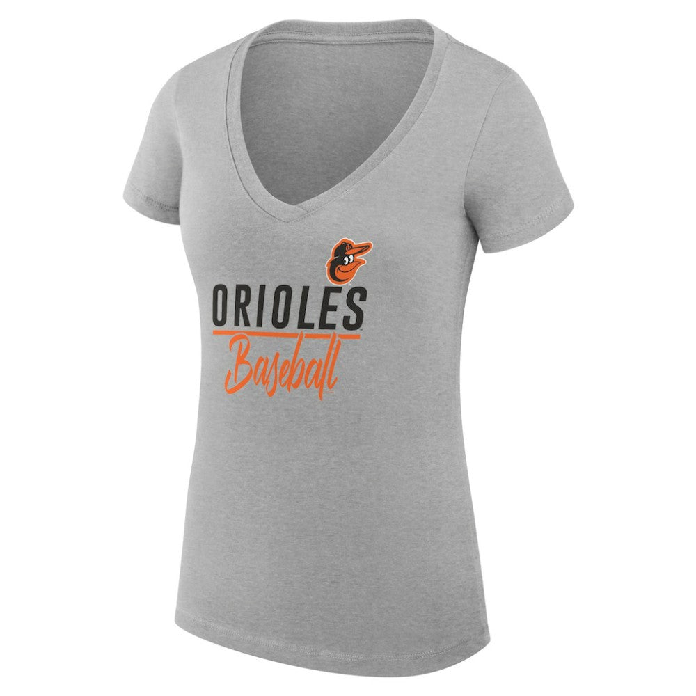 Baltimore Orioles G-III 4Her by Carl Banks Women's Super-Slim Fit Lightweight Team Graphic V-Neck T-Shirt Outlet