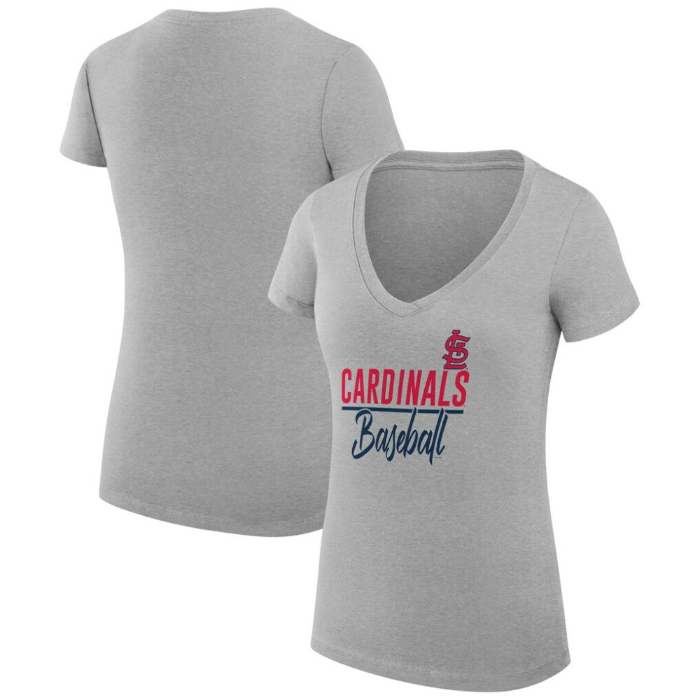 St. Louis Cardinals G-III 4Her by Carl Banks Women's Super-Slim Fit Lightweight Team Graphic V-Neck T-Shirt Discount