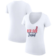 Boston Red Sox G-III 4Her by Carl Banks Women's Super-Slim Fit Lightweight Team Graphic V-Neck T-Shirt Online