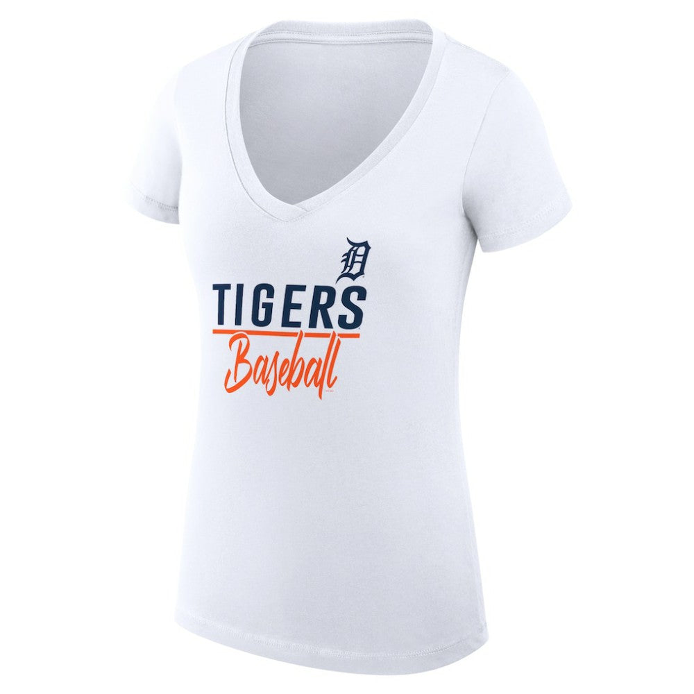 Detroit Tigers G-III 4Her by Carl Banks Women's Super-Slim Fit Lightweight Team Graphic V-Neck T-Shirt Online