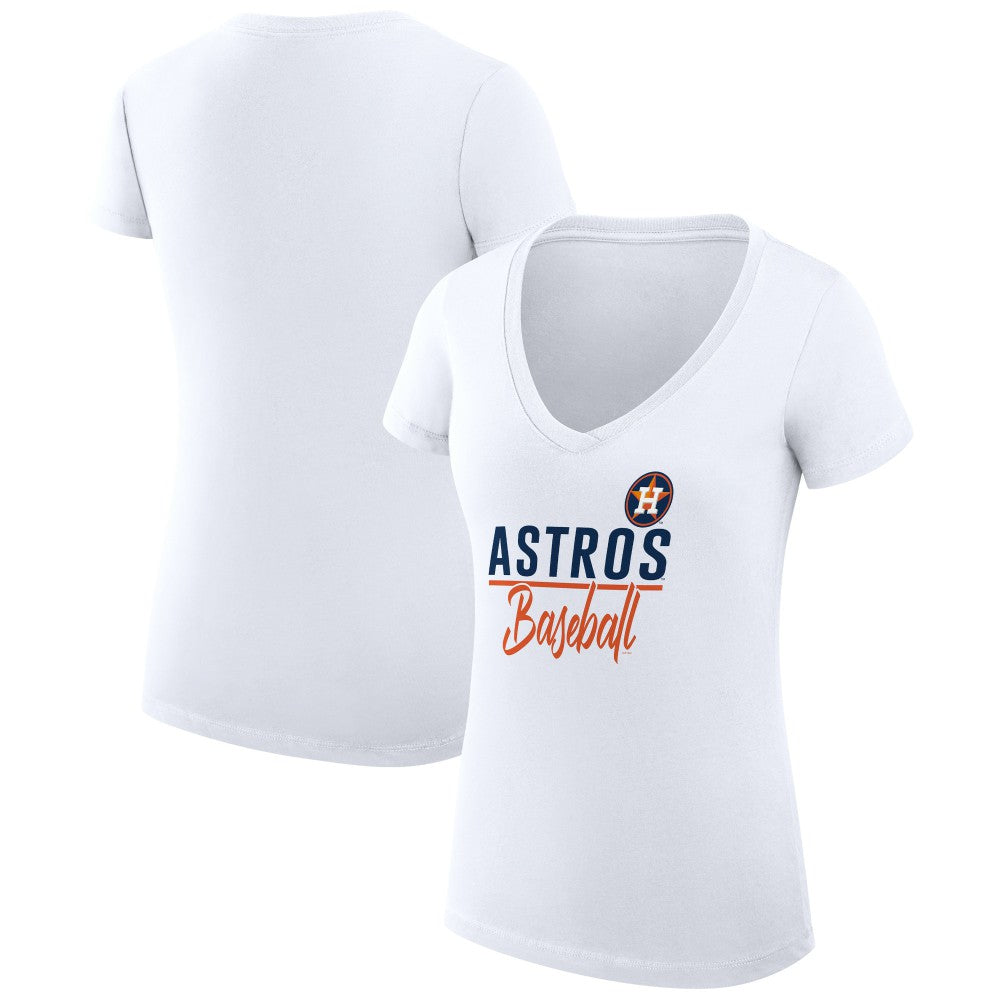 Houston Astros G-III 4Her by Carl Banks Women's Super-Slim Fit Lightweight Team Graphic V-Neck T-Shirt Discount