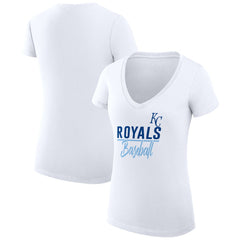 Kansas City Royals G-III 4Her by Carl Banks Women's Super-Slim Fit Lightweight Team Graphic V-Neck T-Shirt Near Me