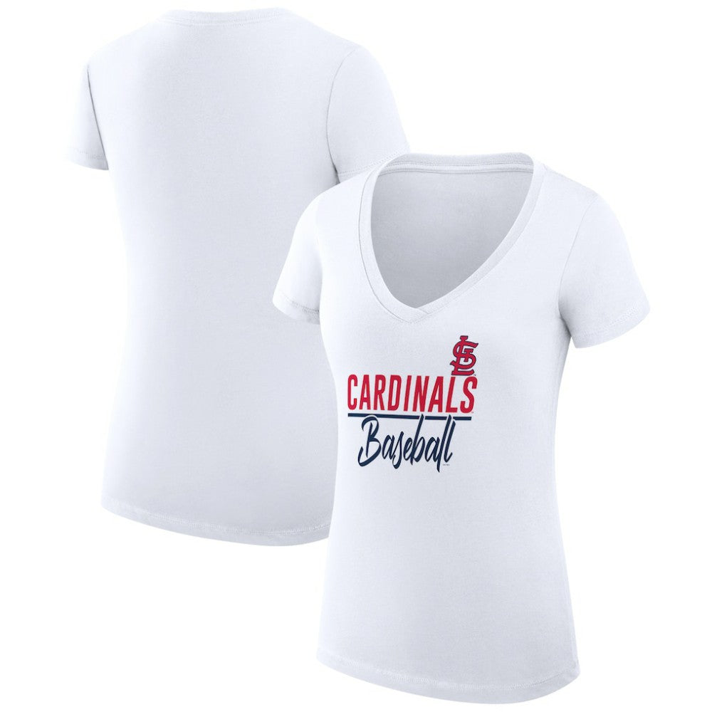 St. Louis Cardinals G-III 4Her by Carl Banks Women's Super-Slim Fit Lightweight Team Graphic V-Neck T-Shirt Discount