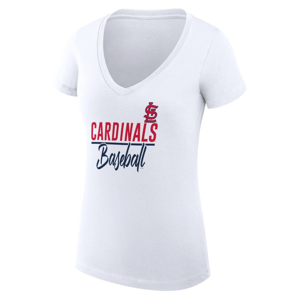 St. Louis Cardinals G-III 4Her by Carl Banks Women's Super-Slim Fit Lightweight Team Graphic V-Neck T-Shirt Discount