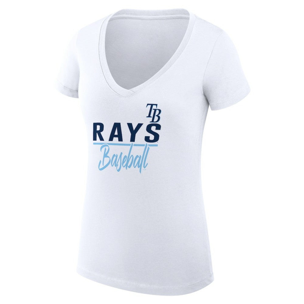 Tampa Bay Rays G-III 4Her by Carl Banks Women's Super-Slim Fit Lightweight Team Graphic V-Neck T-Shirt Near Me