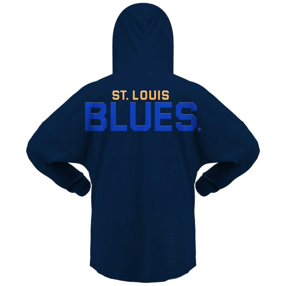 St. Louis Blues Fanatics Women's Jersey Lace-Up V-Neck Long Sleeve Hoodie T-Shirt - Navy | Fanatics Lifestyle
