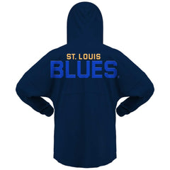 St. Louis Blues Fanatics Women's Jersey Lace-Up V-Neck Long Sleeve Hoodie T-Shirt - Navy | Fanatics Lifestyle