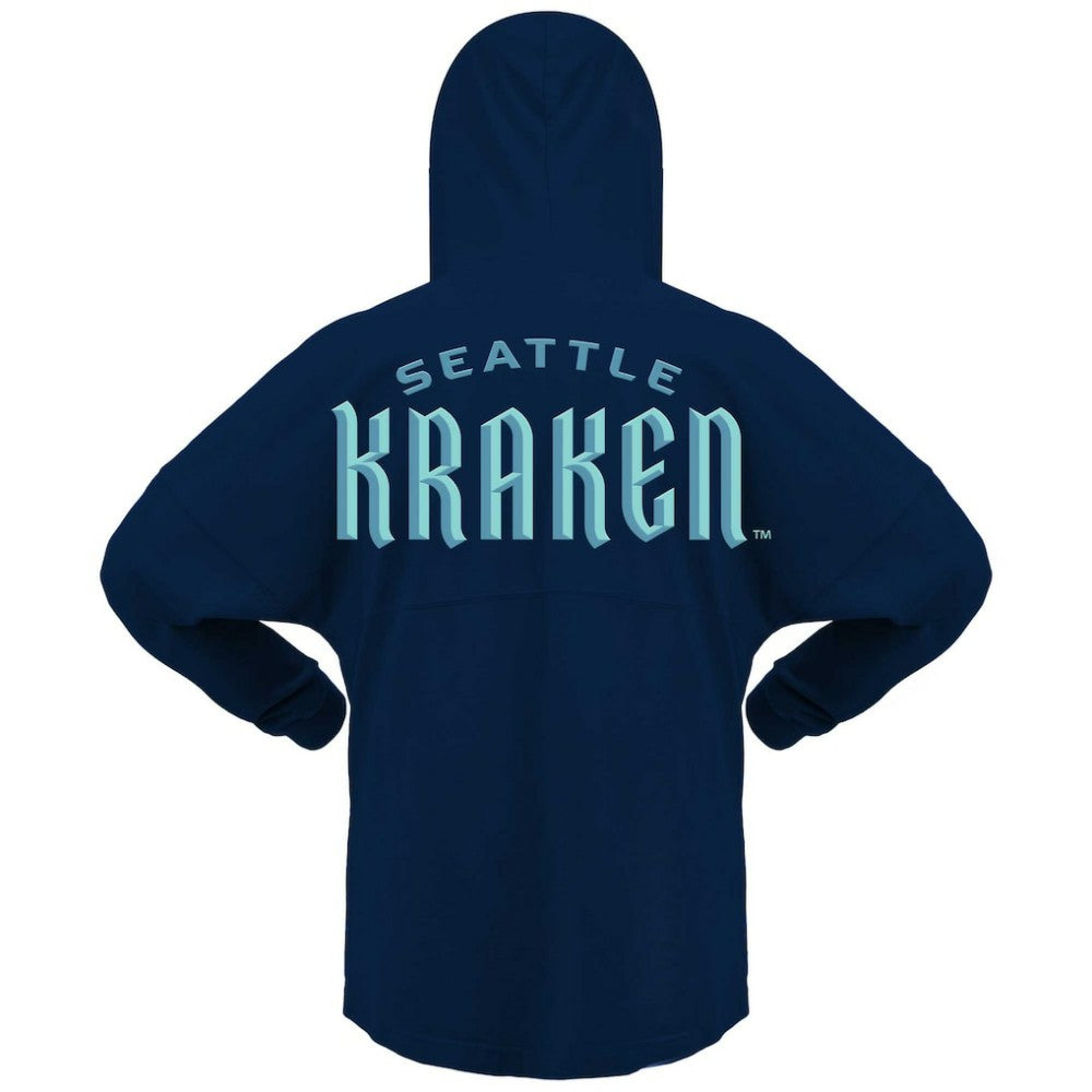 Seattle Kraken Fanatics Women's Jersey Lace-Up V-Neck Long Sleeve Hoodie T-Shirt - Deep Sea Blue | Fanatics online