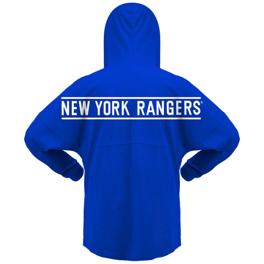 New York Rangers Fanatics Women's Jersey Lace-Up V-Neck Long Sleeve Hoodie T-Shirt - Blue | Fanatics Clearance