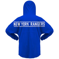 New York Rangers Fanatics Women's Jersey Lace-Up V-Neck Long Sleeve Hoodie T-Shirt - Blue | Fanatics Clearance