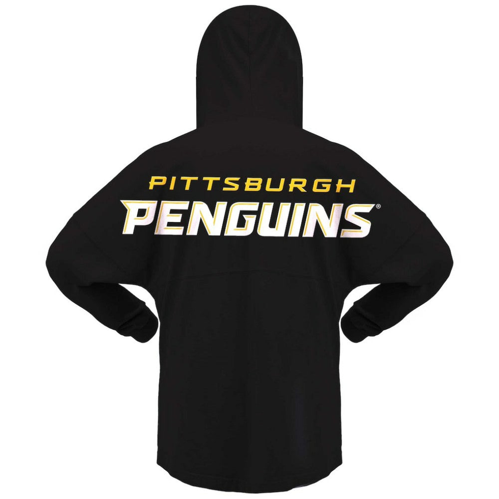 Pittsburgh Penguins Fanatics Women's Jersey Lace-Up V-Neck Long Sleeve Hoodie T-Shirt - Black | Fanatics Clearance