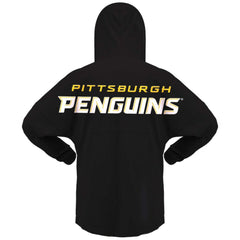 Pittsburgh Penguins Fanatics Women's Jersey Lace-Up V-Neck Long Sleeve Hoodie T-Shirt - Black | Fanatics Clearance