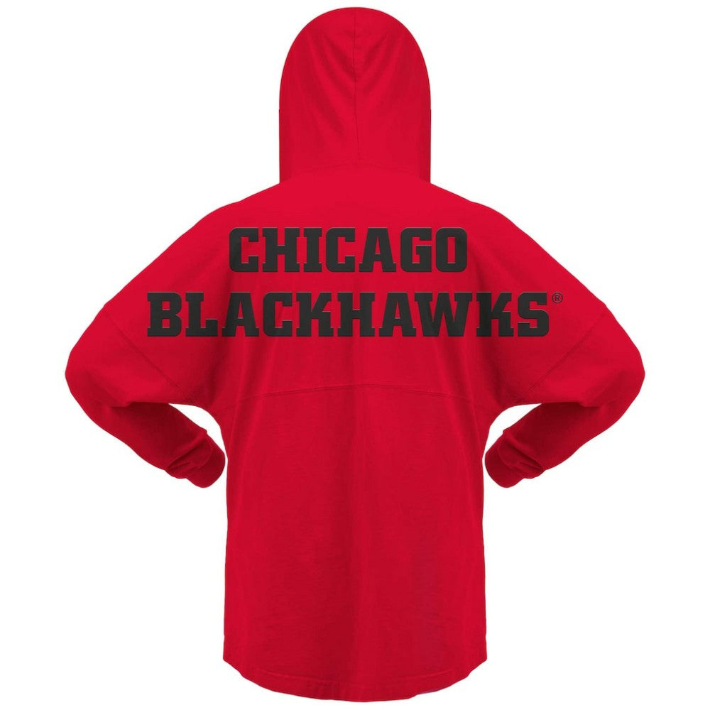 Chicago Blackhawks Fanatics Women's Jersey Lace-Up V-Neck Long Sleeve Hoodie T-Shirt - Red | Fanatics sale