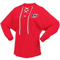 Carolina Hurricanes Fanatics Women's Jersey Lace-Up V-Neck Long Sleeve Hoodie T-Shirt - Red | Fanatics online