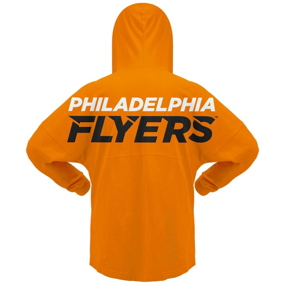 Philadelphia Flyers Fanatics Women's Jersey Lace-Up V-Neck Long Sleeve Hoodie T-Shirt - Orange | Fanatics online
