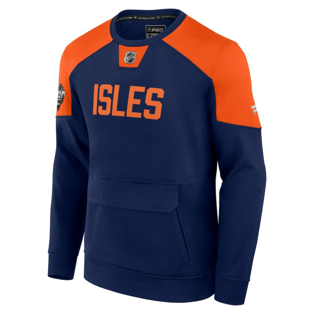 New York Islanders Fanatics 2024 NHL Stadium Series Authentic Pro Fleece Logo Pullover Sweatshirt - Navy | Fanatics on sale