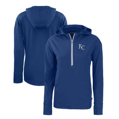 Kansas City Royals Cutter & Buck Women's Daybreak Eco Recycled Half-Zip Hoodie Outlet