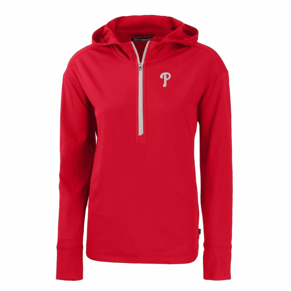 Philadelphia Phillies Cutter & Buck Women's Daybreak Eco Recycled Half-Zip Hoodie Sale