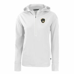 Milwaukee Brewers Cutter & Buck Women's Daybreak Eco Recycled Half-Zip Hoodie for sale