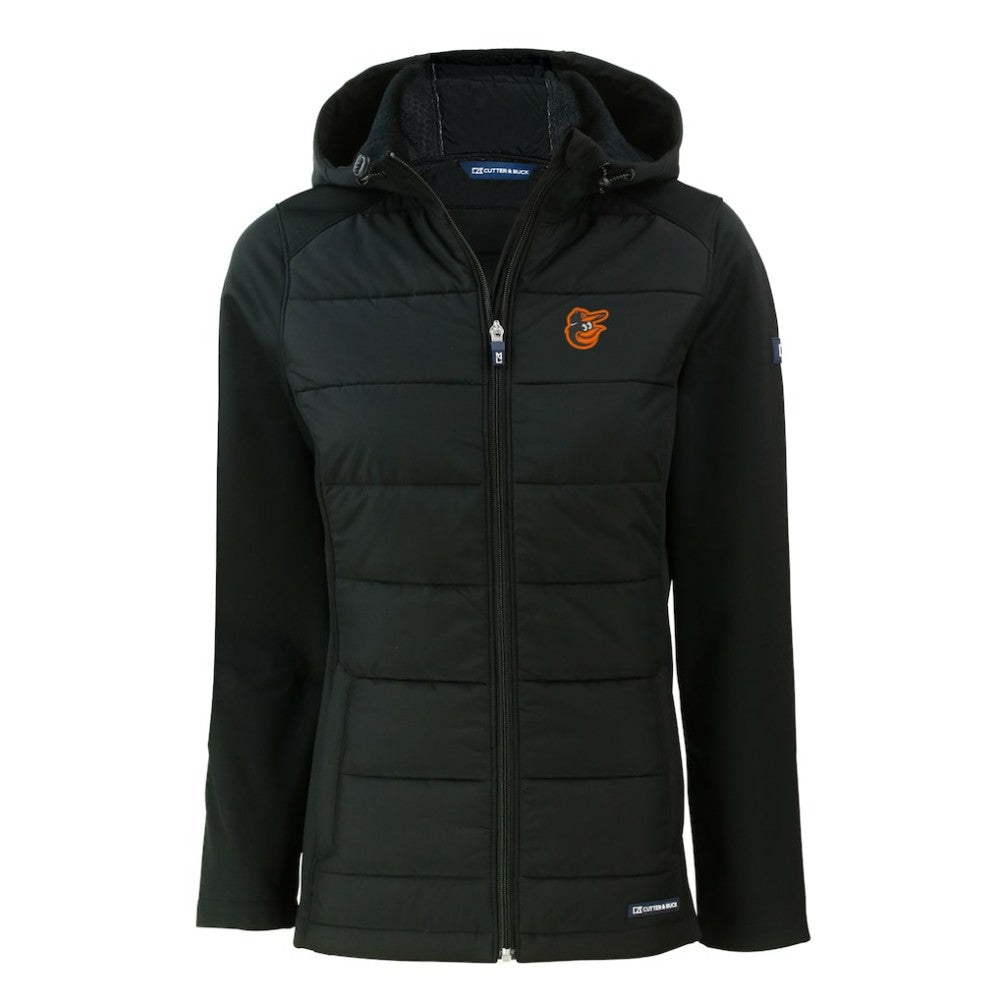 Baltimore Orioles Cutter & Buck Women's Evoke Hybrid Eco Softshell Recycled Full-Zip Hoodie Jacket Discount