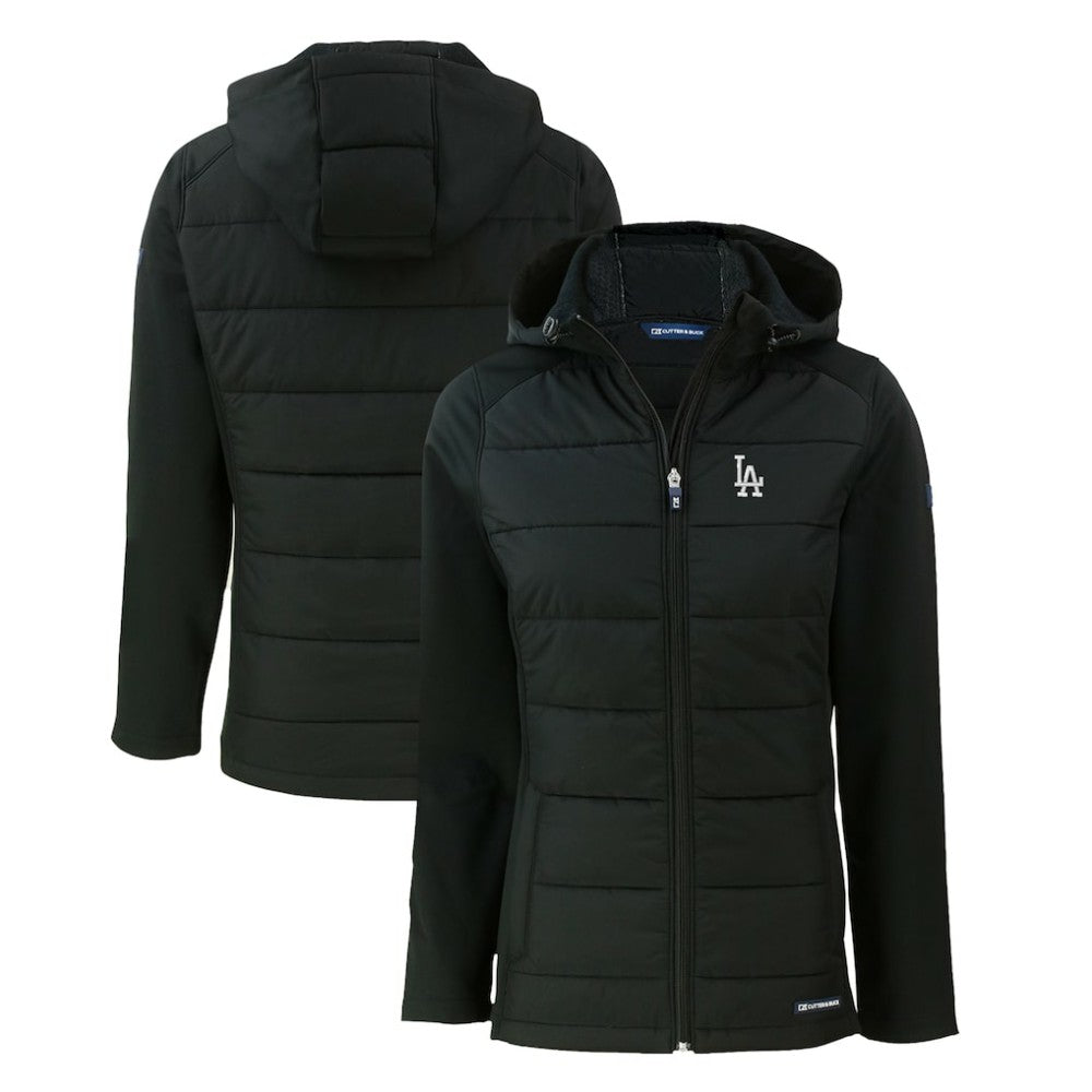 Los Angeles Dodgers Cutter & Buck Women's Evoke Hybrid Eco Softshell Recycled Full-Zip Hoodie Jacket Outlet