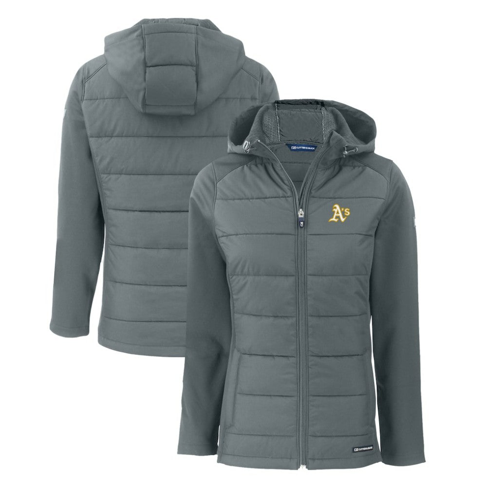 Athletics Cutter & Buck Women's Evoke Hybrid Eco Softshell Recycled Full-Zip Hoodie Jacket Outlet