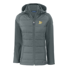 Athletics Cutter & Buck Women's Evoke Hybrid Eco Softshell Recycled Full-Zip Hoodie Jacket Outlet