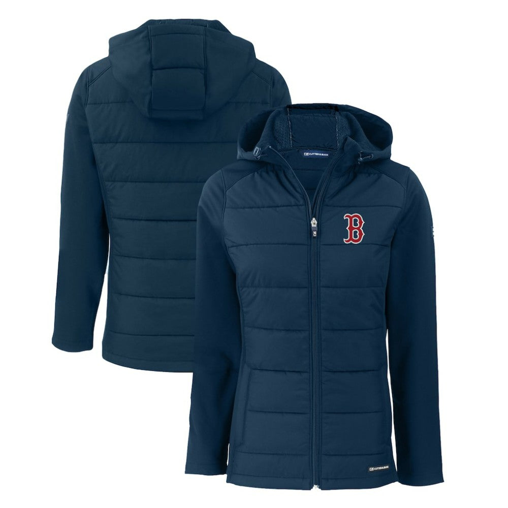 Boston Red Sox Cutter & Buck Women's Evoke Hybrid Eco Softshell Recycled Full-Zip Hoodie Jacket Near Me