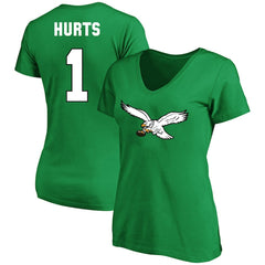 Jalen Hurts Philadelphia Eagles Women's Plus Size Fair Catch Name & Number Scoop Neck T-Shirt - Kelly Green - NFL