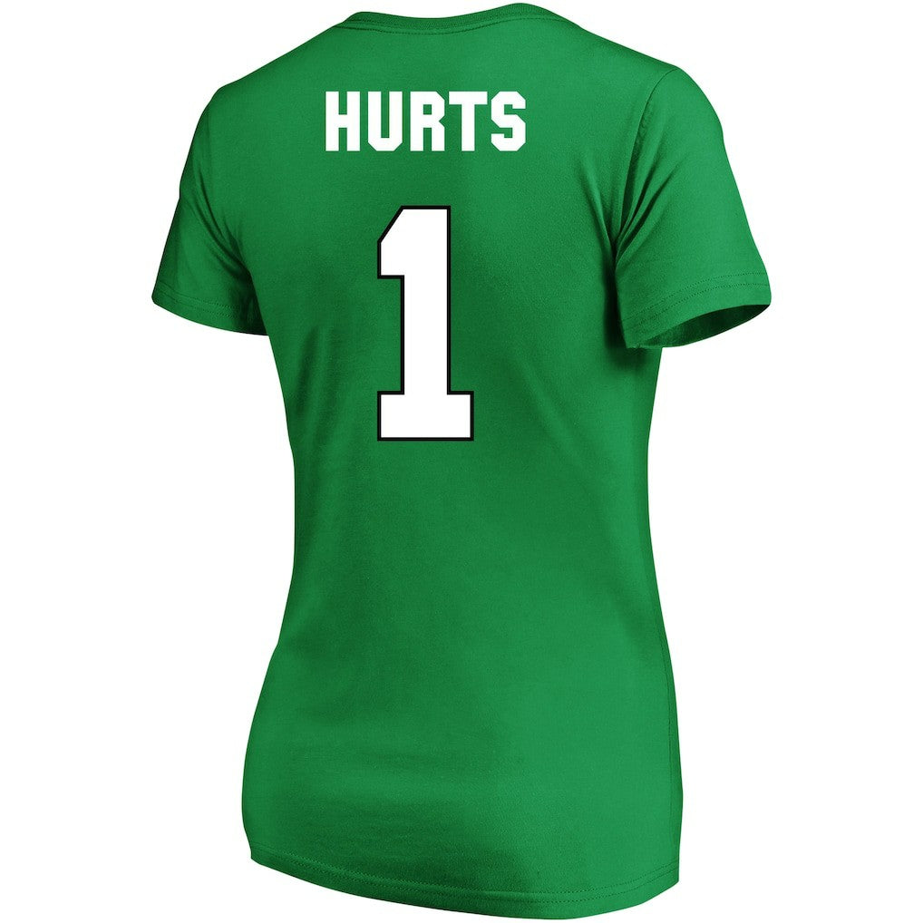 Jalen Hurts Philadelphia Eagles Women's Plus Size Fair Catch Name & Number Scoop Neck T-Shirt - Kelly Green - NFL