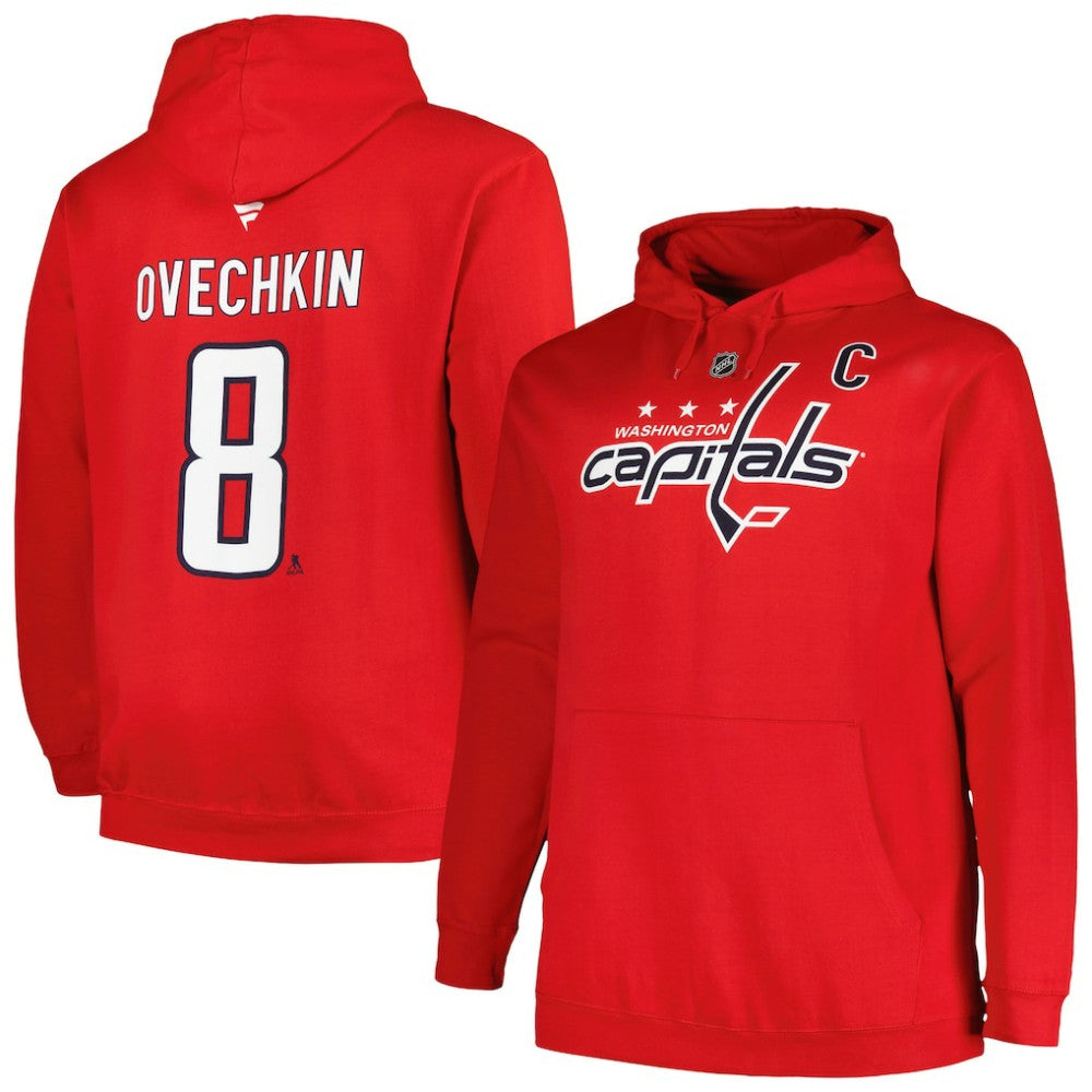 Alexander Ovechkin Washington Capitals Profile Big & Tall Name & Number Pullover Hoodie - Red | NHL Lifestyle