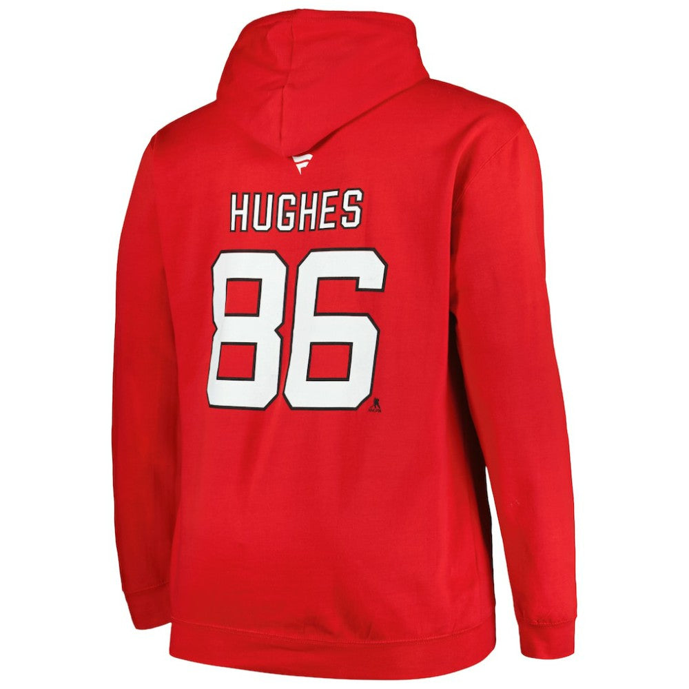 Jack Hughes New Jersey Devils Profile Big & Tall Name & Number Pullover Hoodie - Red | NHL sale