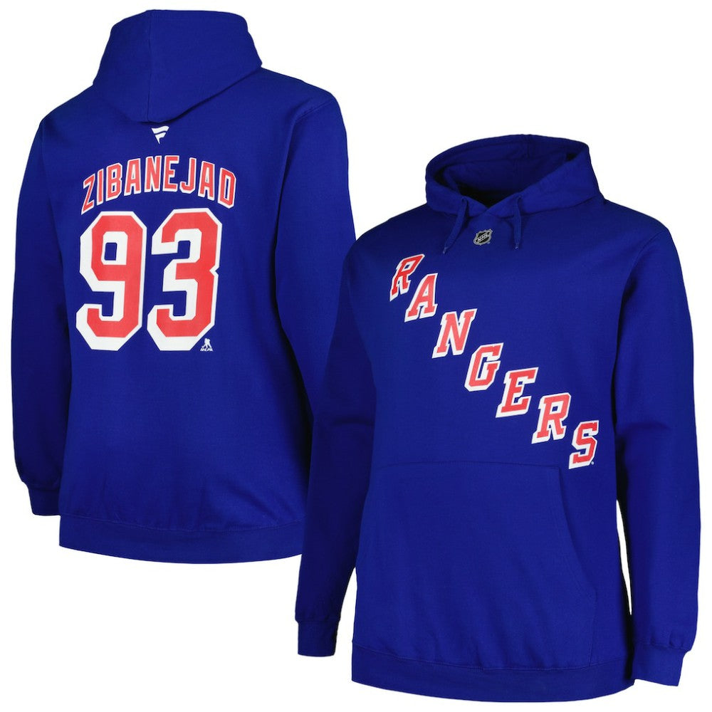 Mika Zibanejad New York Rangers Profile Big & Tall Name & Number Pullover Hoodie - Blue | NHL on sale
