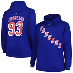 Mika Zibanejad New York Rangers Profile Big & Tall Name & Number Pullover Hoodie - Blue | NHL on sale