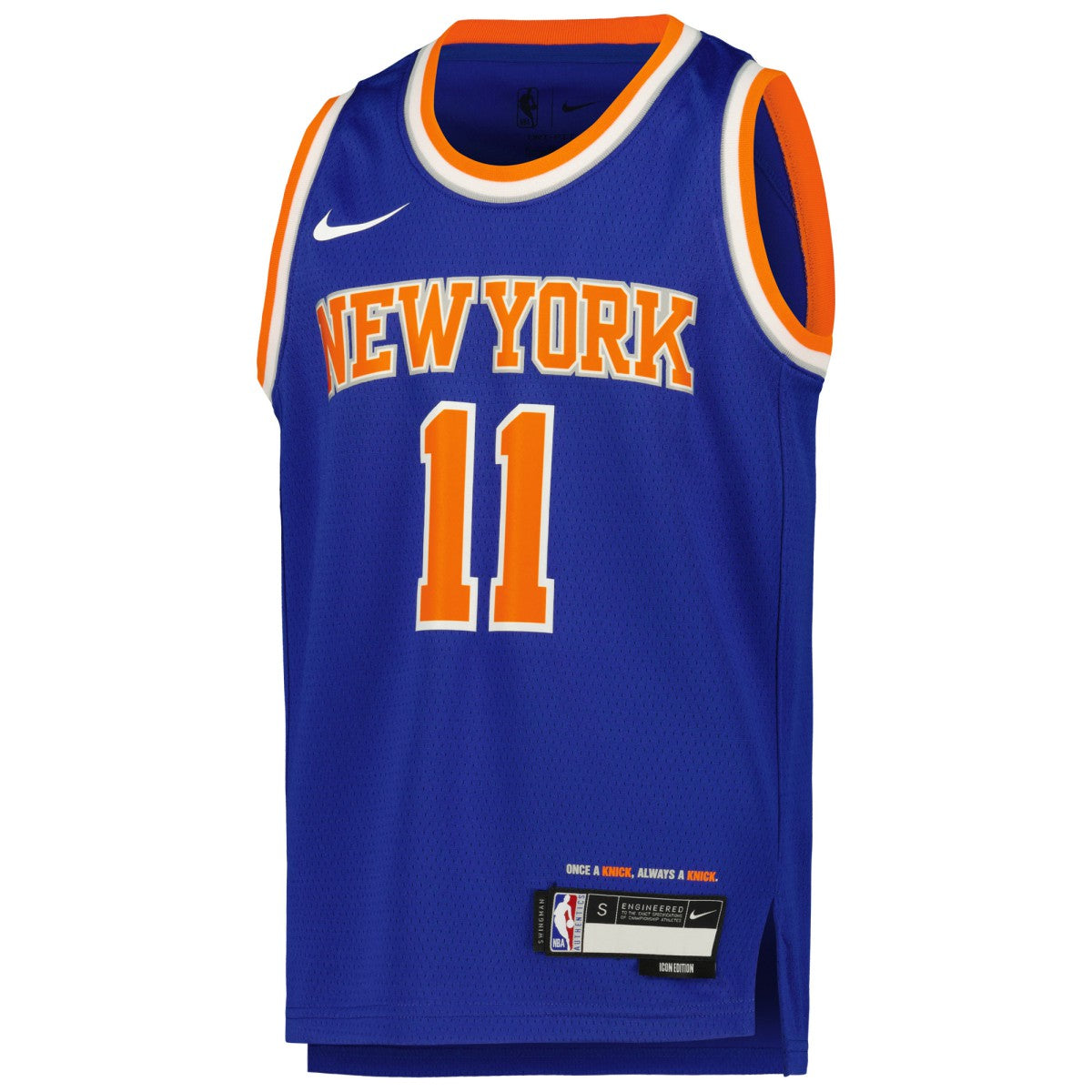 Nike Jalen Brunson New York Knicks Youth Swingman Jersey Icon Edition Blue