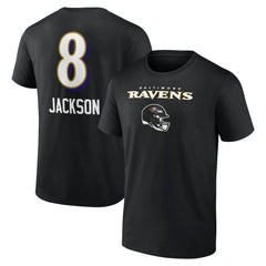 Lamar Jackson Baltimore Ravens Team Wordmark Name & Number T-Shirt - Black - NFL