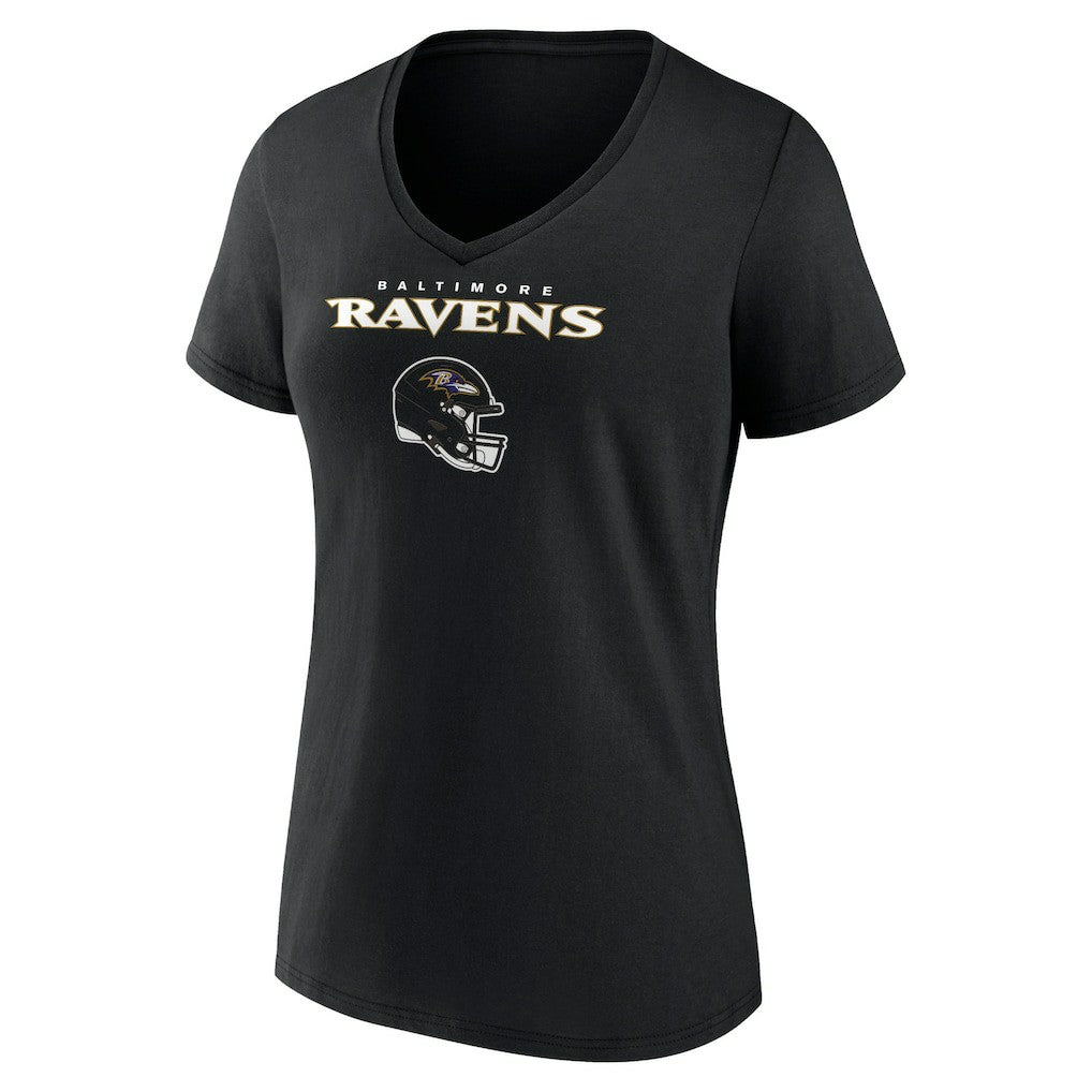 Lamar Jackson Baltimore Ravens Women's Team Wordmark Name & Number V-Neck T-Shirt - Black - NFL