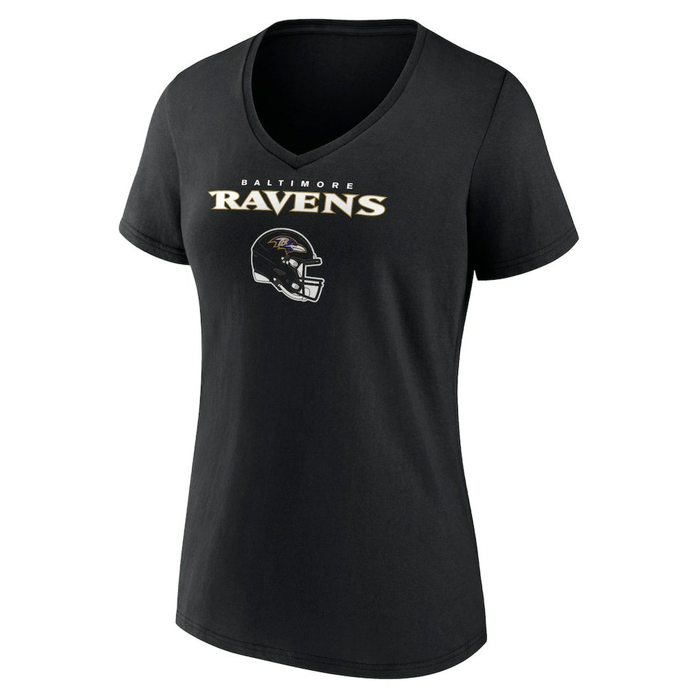 Lamar Jackson Baltimore Ravens Women's Team Wordmark Name & Number V-Neck T-Shirt - Black - NFL
