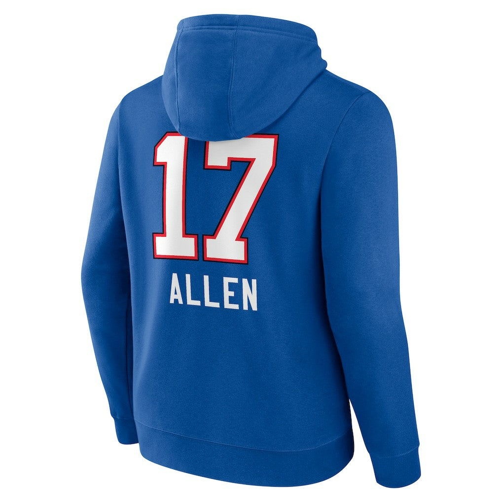 Josh Allen Buffalo Bills Team Wordmark Pullover Hoodie - Royal - NFL