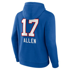 Josh Allen Buffalo Bills Team Wordmark Pullover Hoodie - Royal - NFL