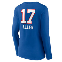 Josh Allen Buffalo Bills Women's Team Wordmark Long Sleeve V-Neck T-Shirt - Royal - NFL