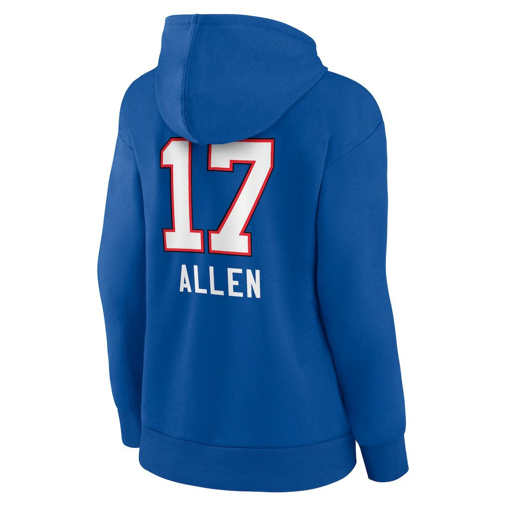 Josh Allen Buffalo Bills Women's Team Wordmark Pullover Hoodie - Royal - NFL
